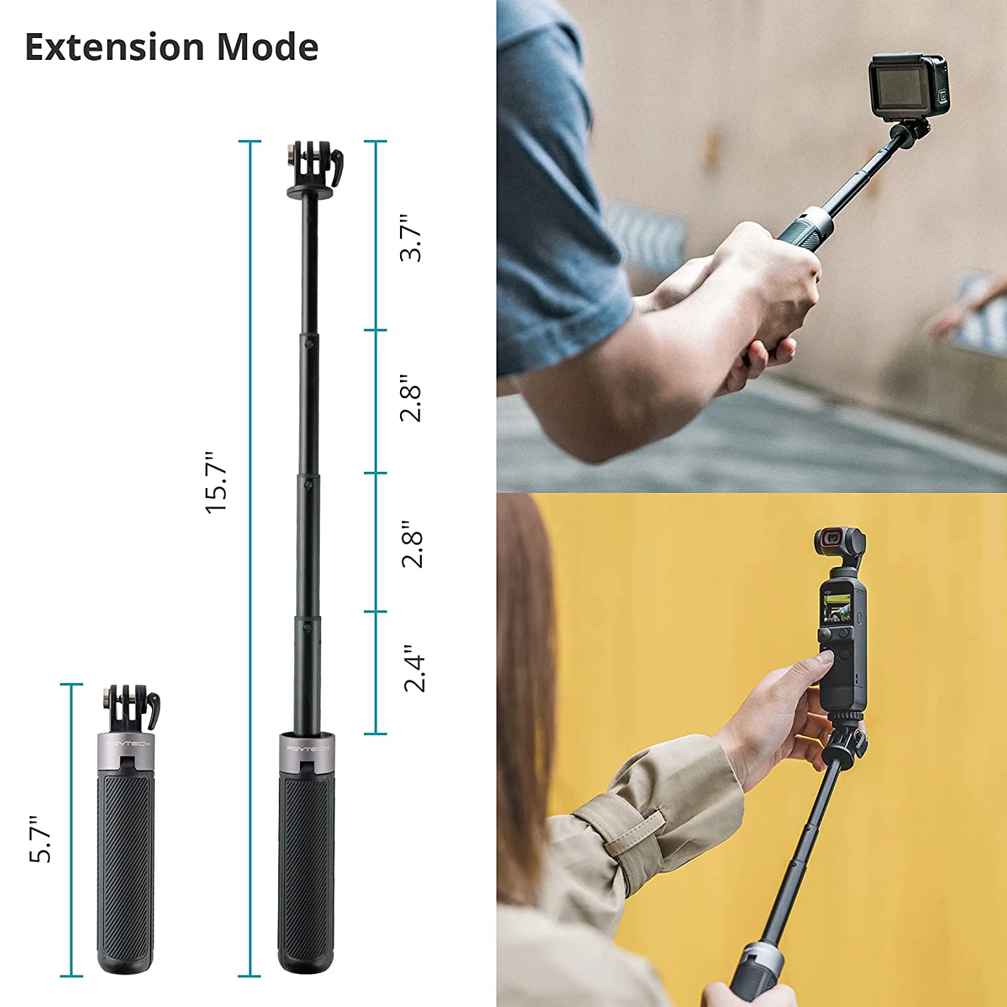 Удлинитель PGYTECH Штатив 40 см селфи-Палка для GoPro Hero 11/10 9 8 7 Insta360 Экшн-камера