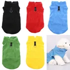 Однотонный жилет для собак, из мягкого флиса, Однотонная футболка собака карамельного цвета с поводком, D-кольцом, для мопса, Йорка