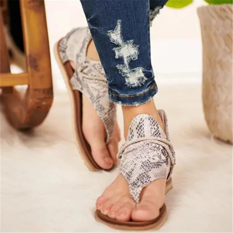 Новые женские босоножки 2020 Boho Стиль с леопардовым принтом Женская обувь на