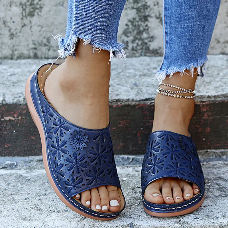 

Women Sandals New Casual Summer Shoes Women Wedge Heels Sandals Embroidery Wedges Shoes For Women Summer Sandals Female Slippers