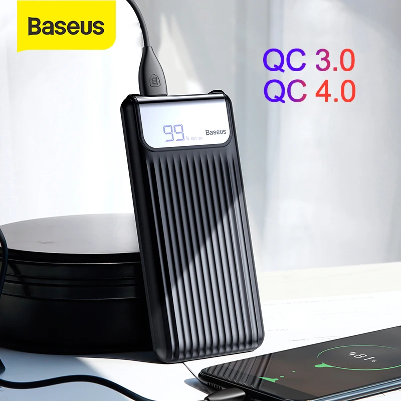 Зарядное устройство Baseus 10000 мАч с двумя usb-портами быстрая зарядка 3 0 зарядное для