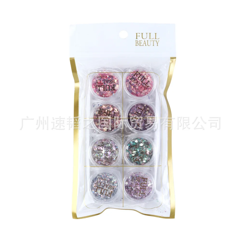 

2019 Cross-Border Hot-Selling Nail Art Variety Gold Blue Transparent Bright Glitter Irregular Ultra-Thin Small Disc Direct Nail