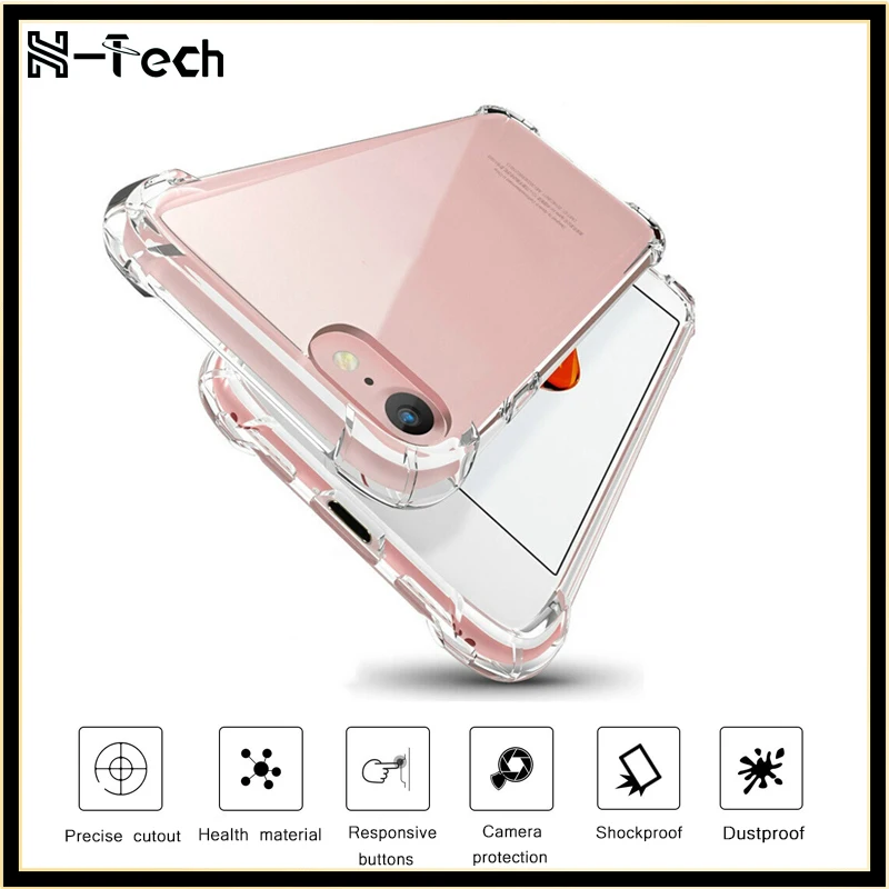 Противоударный кристально прозрачный мягкий силиконовый чехол бампер тонкий