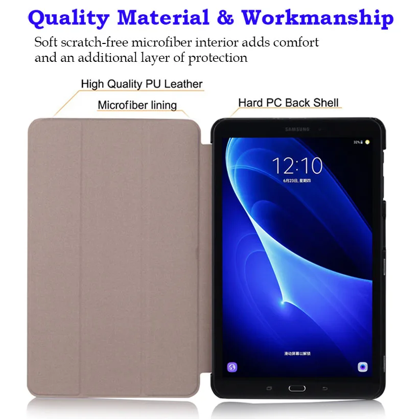 Ультратонкий чехол из искусственной кожи для Samsung Galaxy Tab A 10 1 2016 T585 T580 SM-T580 T580N +