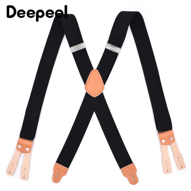 Deepeel 1 шт. 3.5X125cm мужские подтяжки натуральная кожа 6 зажим кнопка для взрослых на
