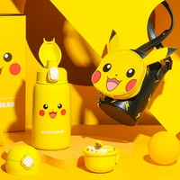 bandai pokemon genuine pikachu insulation cup male and female students children stainless steel creative portable water bottle