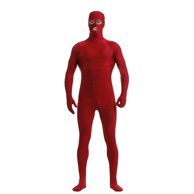 

(CM-36) Red Lycra Spandex Zentai Full Body Skin Tight Jumpsuit Zentai Suit Bodysuit Costume with Open Eyes/Mouth