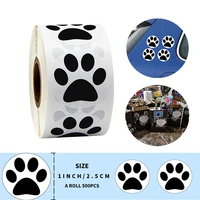 black bear paw print dog puppy paw stickers 500 pcs 1inch labels as reward sticker stationery teacher for kids toy stickers