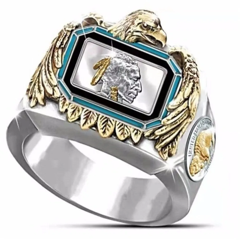 

Punk exquisite embossed ring fashion style fashion trend geometric retro men's birthday gift jewelry wholesale