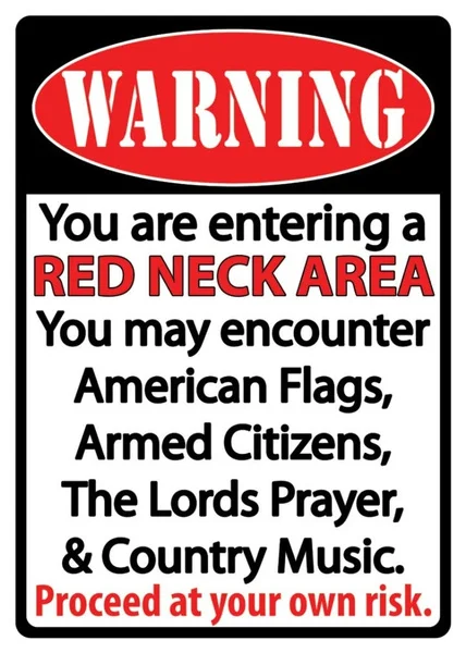WARNING Entering A Red Neck Area Metal Sign Indoor Outdoor | Дом и сад