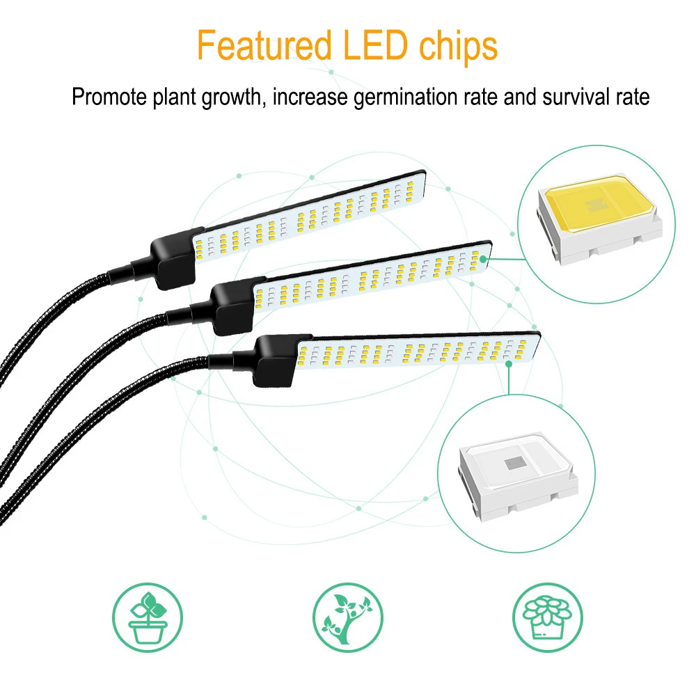 

LED Grow Light Full Spectrum Phytolamp For Plants With Stand Greenhouse Hydroponics Home Plant Lamps Waterproof Growth Lighting