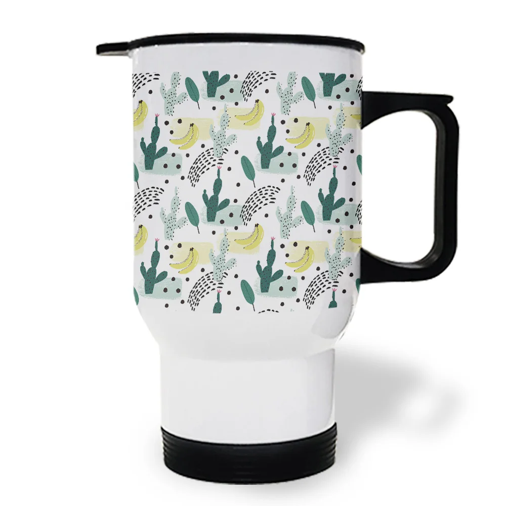 Кактус банан Повтор коллаж кофейная кружка для путешествий забавные кофейные