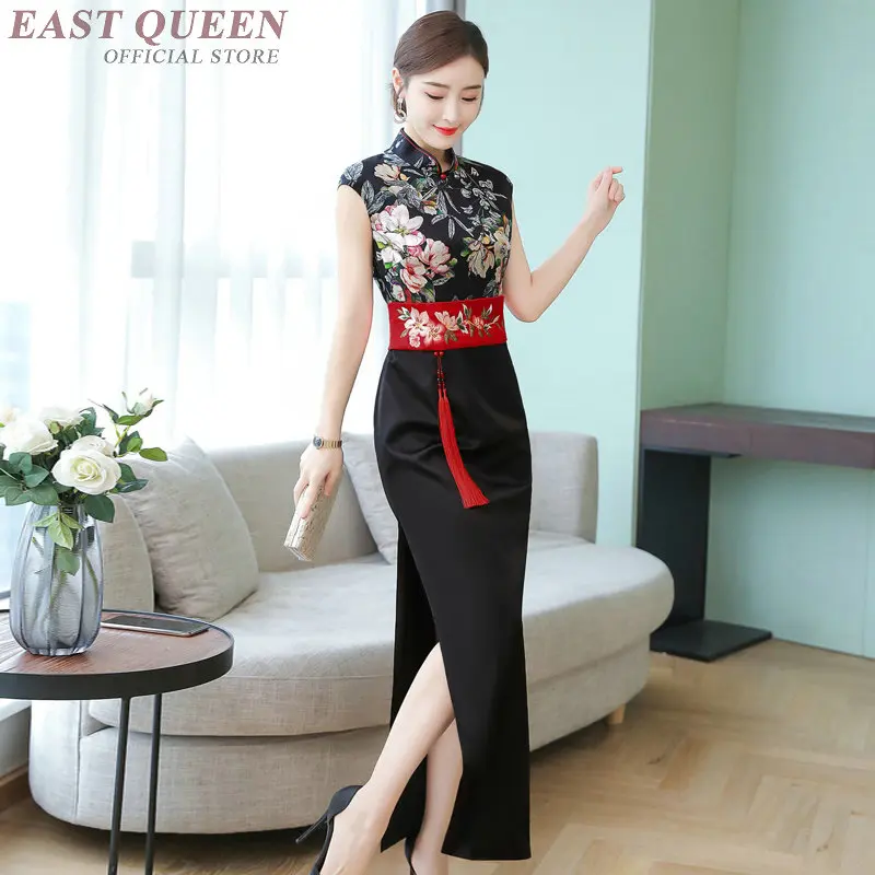 Элегантные китайские платья, вьетнамская одежда, Qipao, высокий разрез, сборная Талия, сексуальное восточное платье, длинное платье Cheongsam Ao Dai, платье TA1786