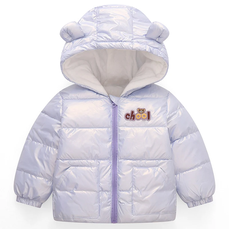 Осенняя куртка для детей верхняя одежда с капюшоном теплая куртка-пуховик ярким