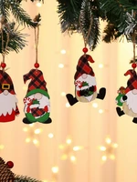 cute christmas villain wooden dwarf old man decorate christmas tree hanging doll family party new year gift 8 pack
