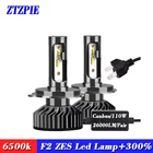 ZTZPIE 12V 6000K 26000LM 9005 HB3 H1 H4 Turbo светодиодный головной светильник H3 H7 H11 9006 HB4 EMC Canbus светодиодные лампочки Супер яркий ZES светильник