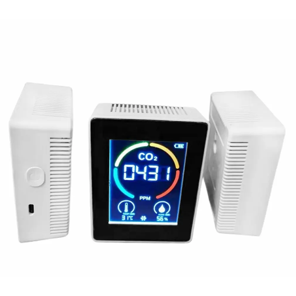 

5 In 1 Co2 Meter Digital Temperature Humidity Sensor Tester Air Quality Monitor Carbon Dioxide Tvoc Hcho Detector Intelligent