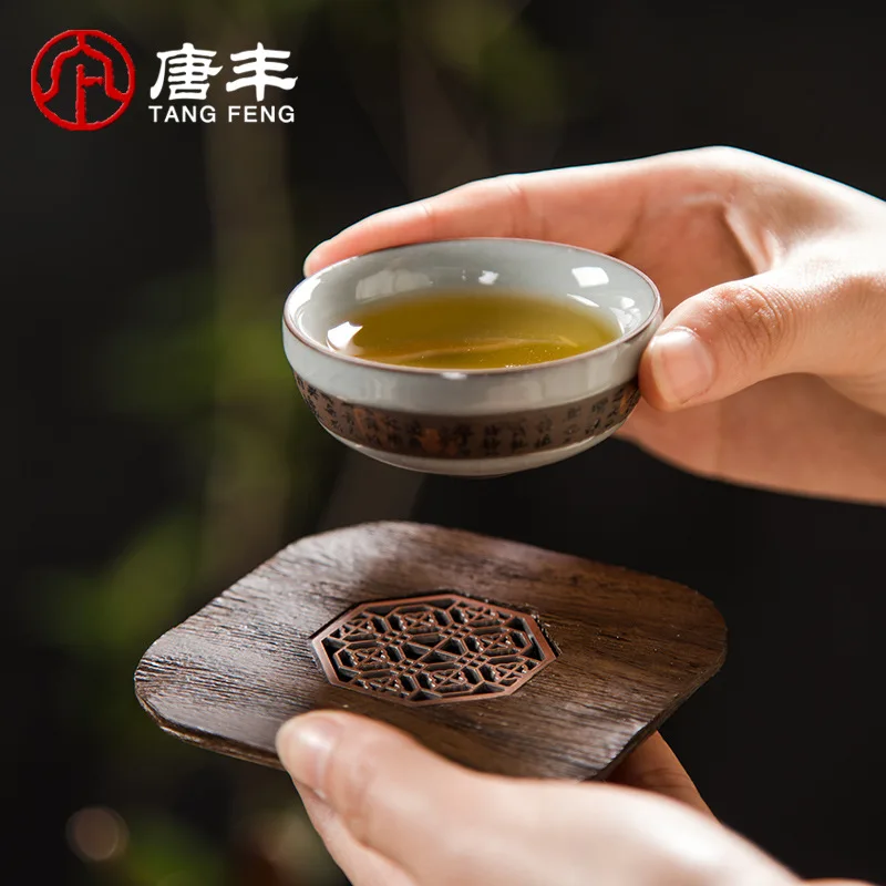 

cha bei dian Tea Ceremony Creative Saucer Wood Heat Insulation Coaster Home Saucer Kung Fu Tea Mat Tea Art Coaster Z