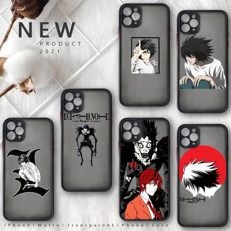 

Cartoon Death Note Japan Anime Phone Case matte transparent For iphone 7 8 11 12 plus mini x xs xr pro max cover