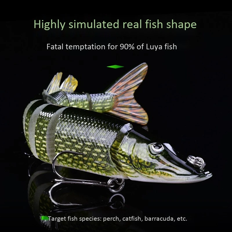 

3Pcs/Set Fishing Lure 12.5cm 19.4G Multi Jointed Section Bend Hard Bait Artificial Lure Pike Carp Fishing Tackle
