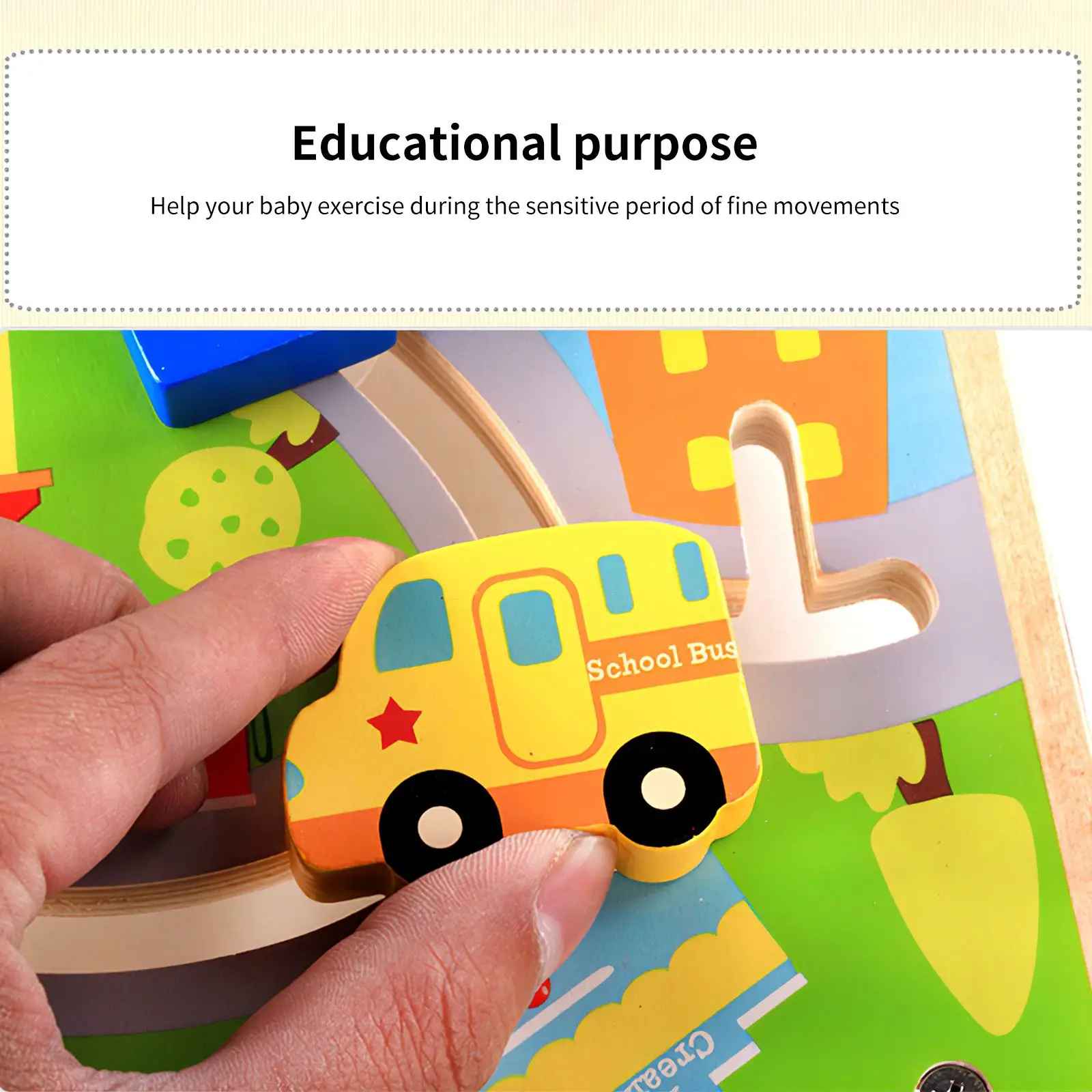 

Wooden Traffic Matching Toy Interactive Vehicle Sorting Color Recognition Preschool Educational Toy for Aged 0-3 Years Kids Game