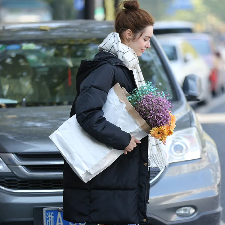 LUZUZI новинка женская зимняя куртка парка с капюшоном толстая большой размер