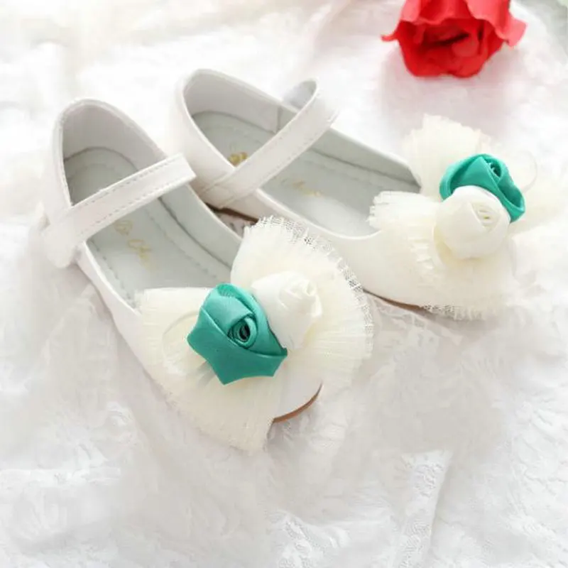 Детская одежда принцессы с бантом и цветочным рисунком для девочек сандалии