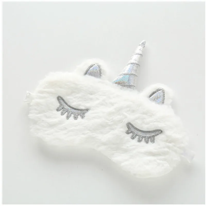 3D Серебряная повязка на глаза для сна с единорогом тенью мягкий чехол вечерние