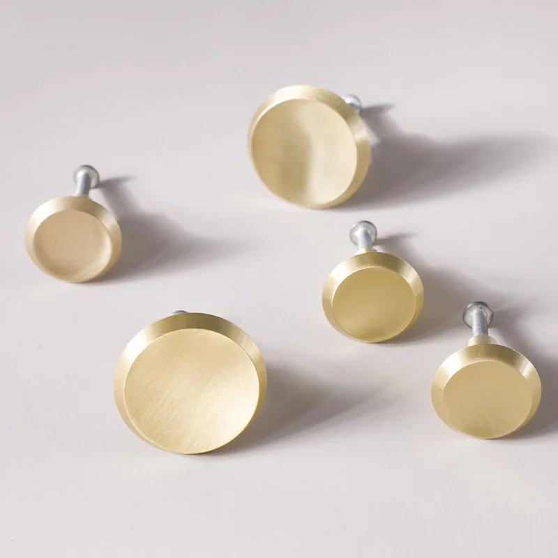Латунные ручки в скандинавском стиле для шкафа двери буфета Золотые круглые
