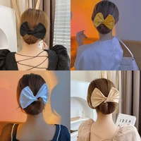 korea magic twist bowknot hairband floral print headband colored headdress ponytail ponytail fixer accessories
