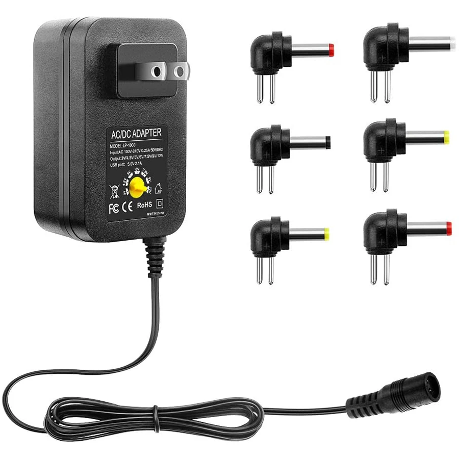 

Adjustable Power Adapter DC 5V Universal Power SupplyMulti Voltage 3V 6V 7.5V 9V 12V Transformer Electric Adaptor Converter