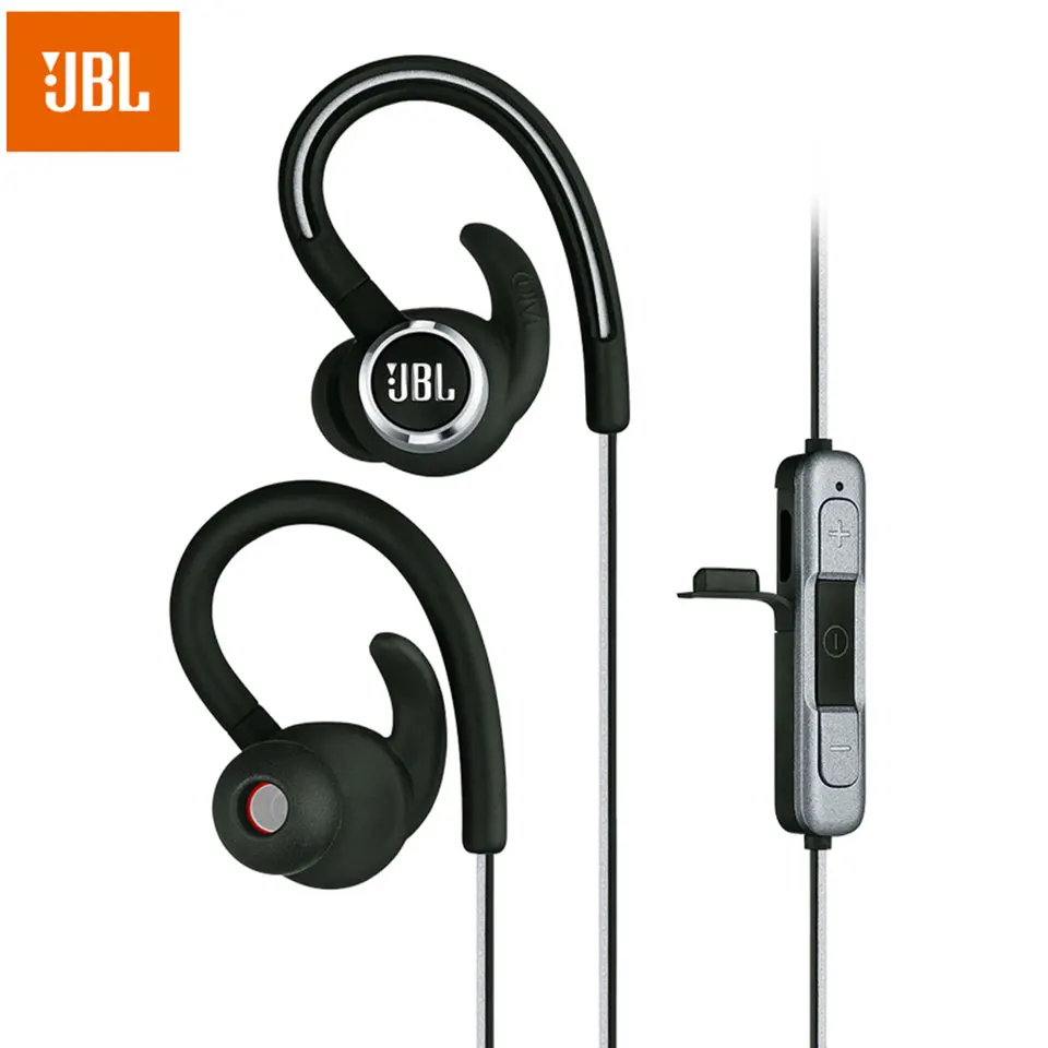 Черный JBL Reflect Contour 2 Беспроводная спортивная Гарнитура Bluetooth 3 кнопки дистанционного управления с микрофоном IPX5 Sweatproof Спортивная гарнитура бас наушники - Цвет: Черный