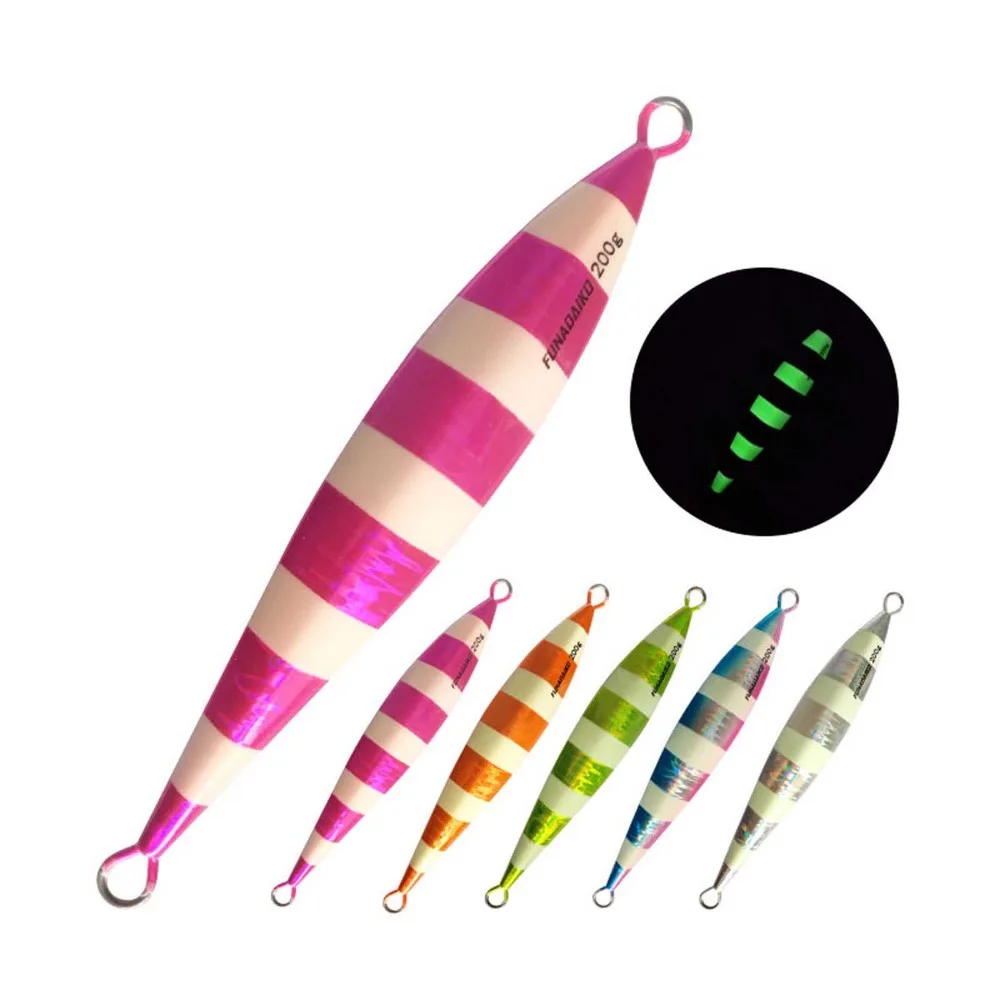 

3PCS Fishing Deep sea Stripe Slowjig Metal Jigging Jigbait Spoon Lure spoon baits 200g 250g 300g 400g