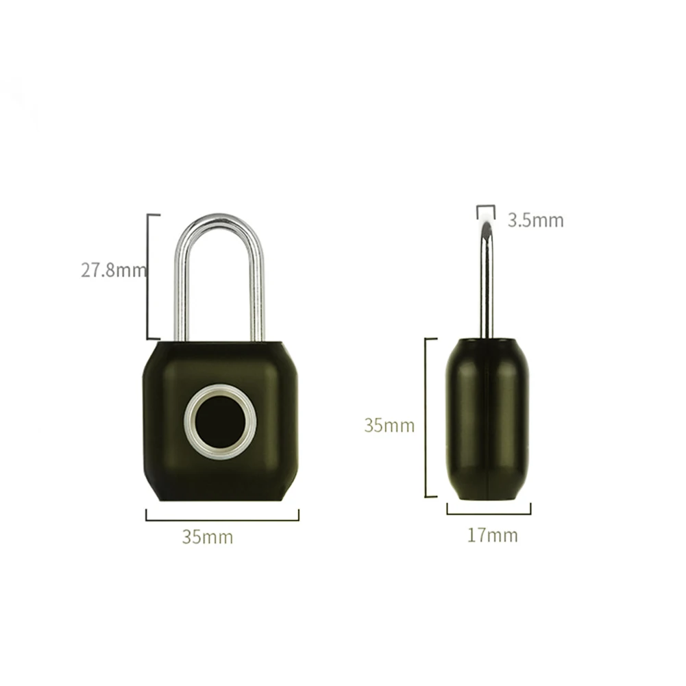 Замок из цинкового сплава, водонепроницаемый, зарядка через usb, быстрая разблокировка, маленький, без ключа, Противоугонный, для багажа, для путешествий, дверной замок, умный, отпечаток пальца