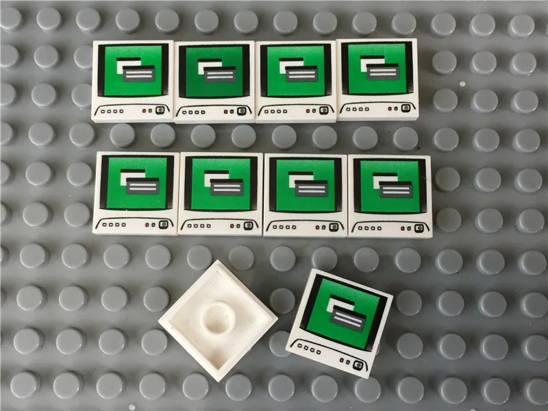 20 шт./лот плитка 2x2 с рисунком компьютерного монитора черным переключателем