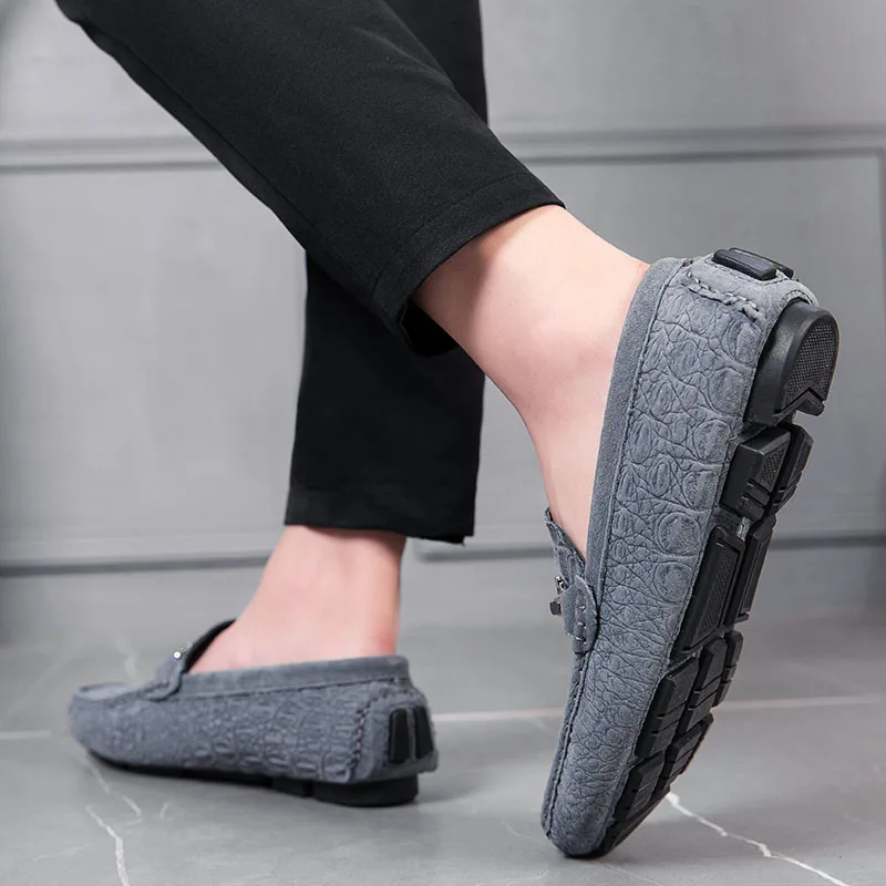 Men Leather Casual Shoes men genuine leather Soft Loafers Moccasins outdoor Slip-on fashion Driving Flats | Обувь