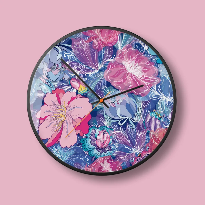 

Flower Story series creative lively living room bedroom restaurant bar wall clock super exquisite silent clock