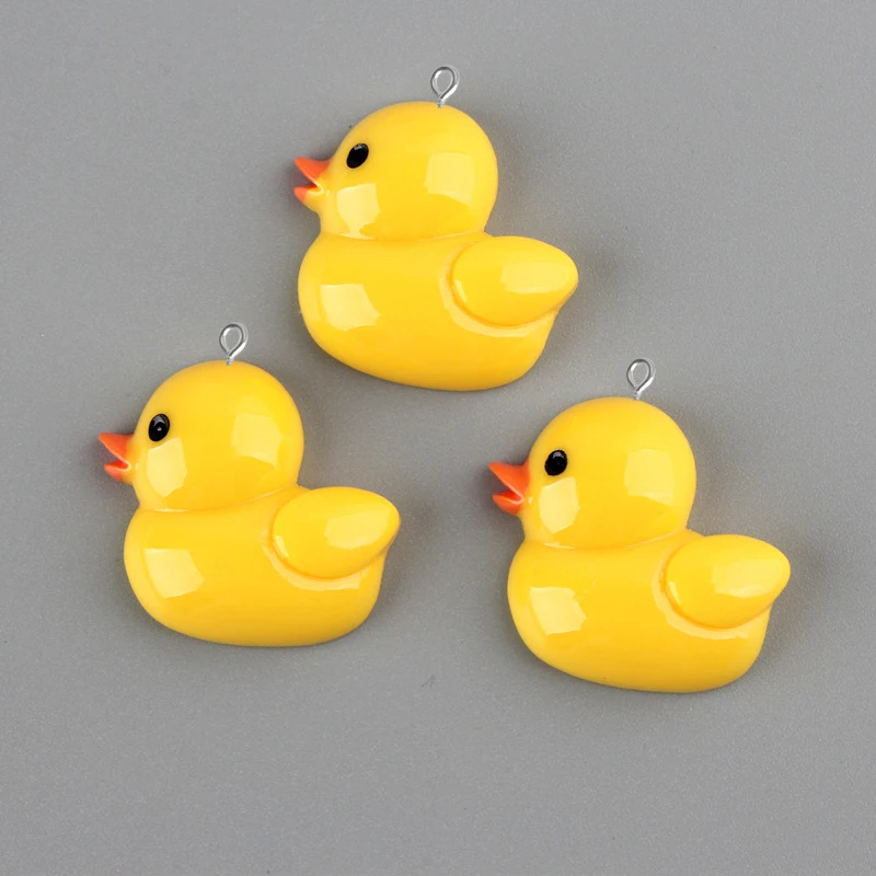 10 шт. 25x28 мм Смола Украшение животное утка амулеты flatback кулон из кабошона