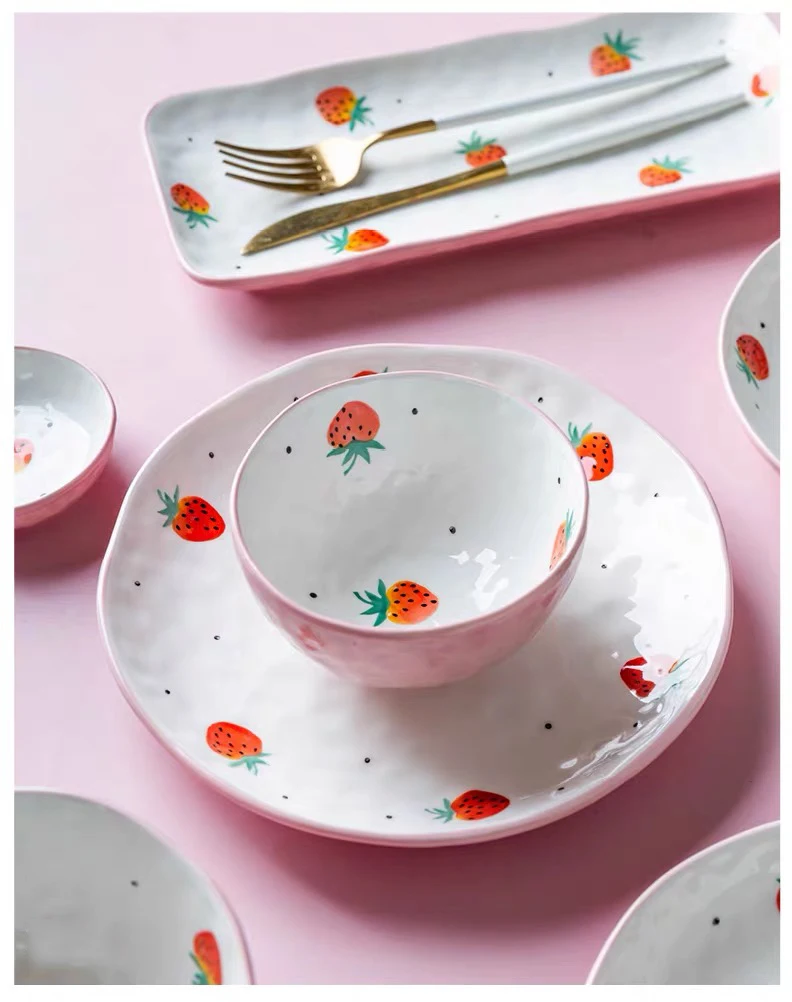 Классические Тарелки и блюда серии клубника миски комбинированная керамическая