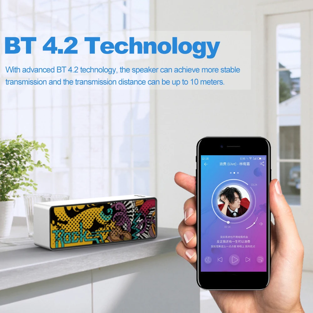 F2 Портативная Беспроводная колонка звуковая коробка Bluetooth громкий динамик BT 4 2