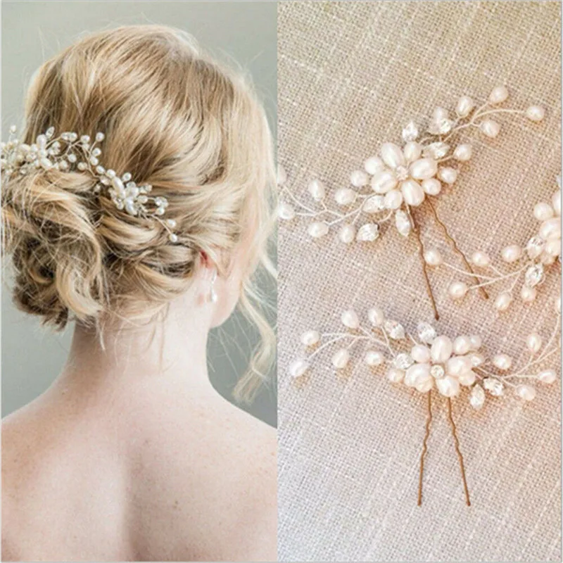 

Crystal Pearl Bridal Hairbands Headpiece Hairpins for Women girls Bride Pearl dress Hair clips headband girls Hair Accessories