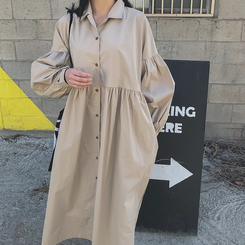 CHICEVER/осеннее Модное Новое свободное платье больших размеров женское с