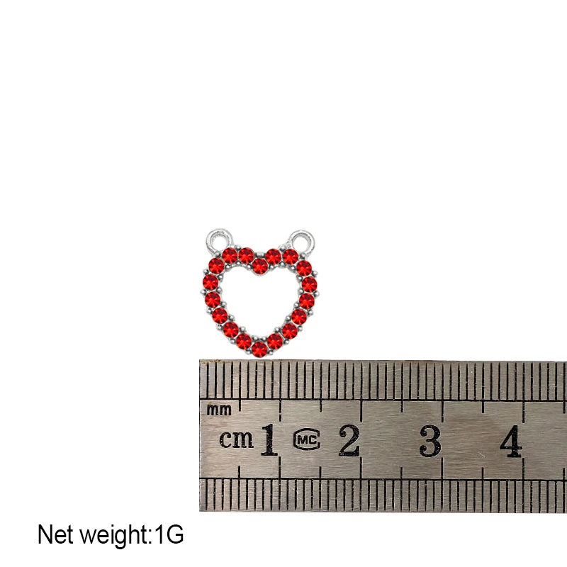 

5Pcs Gold Silver Color Heart Shape Charms Rhinestone Hollow Love Pendant Charm For DIY Earring Necklace Accessory Jewelry Making