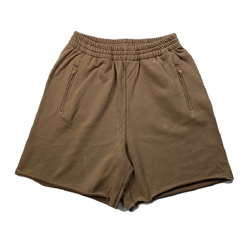 

2021 Summer New Raw Edge Shorts Men's Black Gray Brown Straight Pants