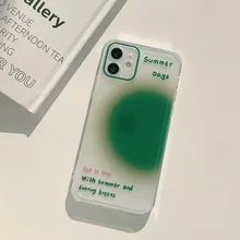 Retro Sweet summer green art Japanese Phone Case For iPhone 13 11 12 Pro Max Xs Max XR 7 8 Plus 7Plus case Cute clear Soft Cover