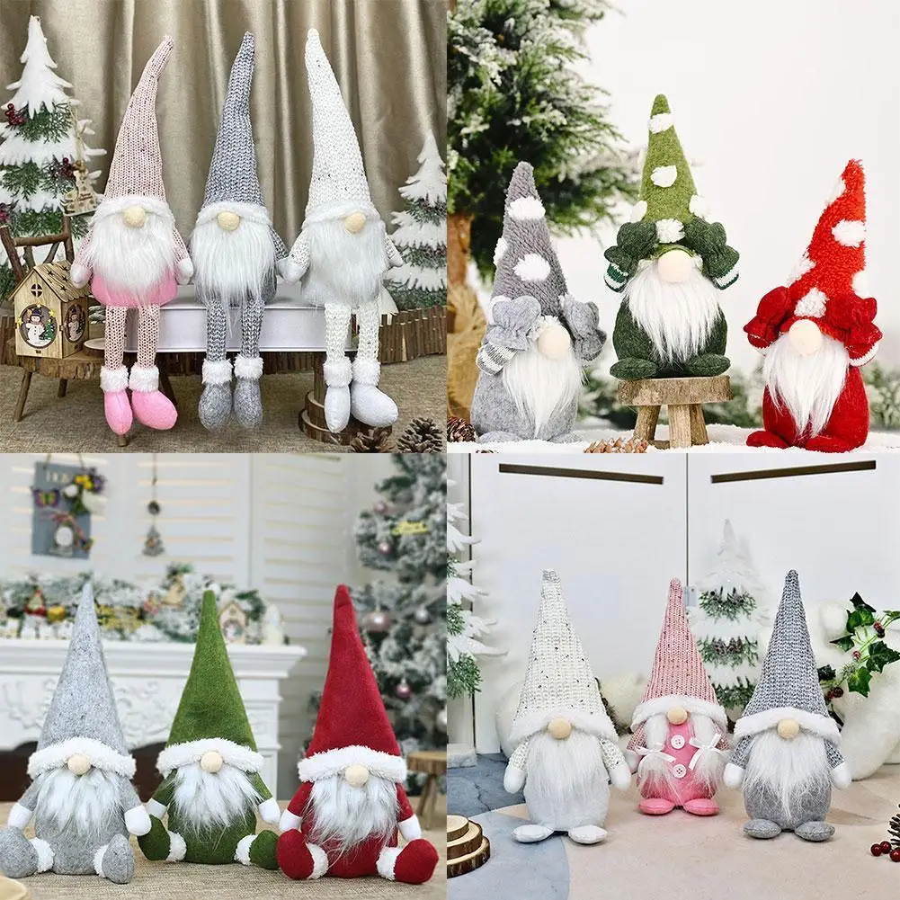

2022 Christmas Decorations Nordic Style Decorative Christmas Faceless Dolls Elderly Decorations Window Dolls Decorations E7W0