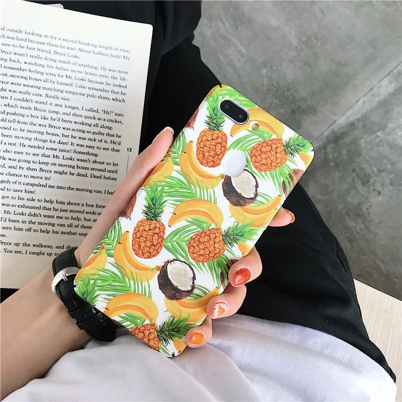 The best-selling new gold fruit and green leaf pattern mobile phone protection shell for iphone 7 case x xr max 6 8 plus |