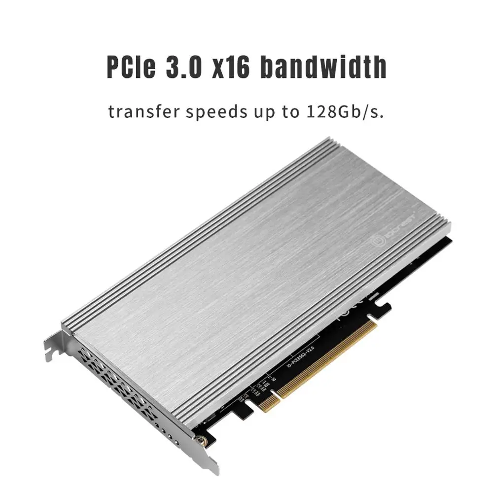 Адаптер M.2 NVME с 4 портами NVMe на Pcie 3 0 X16 переходник для контроллера bifurкации PCI Express