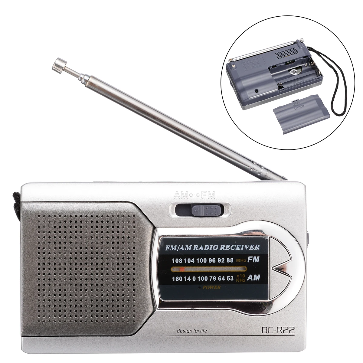 Новое поступление 1 шт. портативное AM/FM радио BC-R22 приемник мира телескопическая