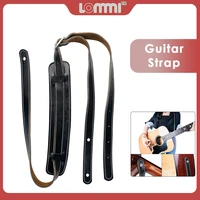 lommi high quality sheep skin guitar strap black adjustable for acousticbasselectric guitars durable and easy to install